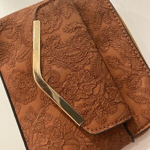 Cato Elegant Brown Embossed Women's wristlet